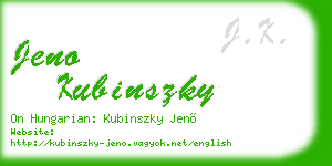 jeno kubinszky business card