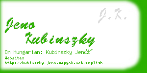 jeno kubinszky business card